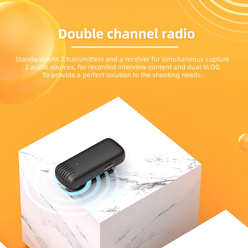 Techsuit LW4 Lavalier, USB-C, 2 darabos készlet, Fekete