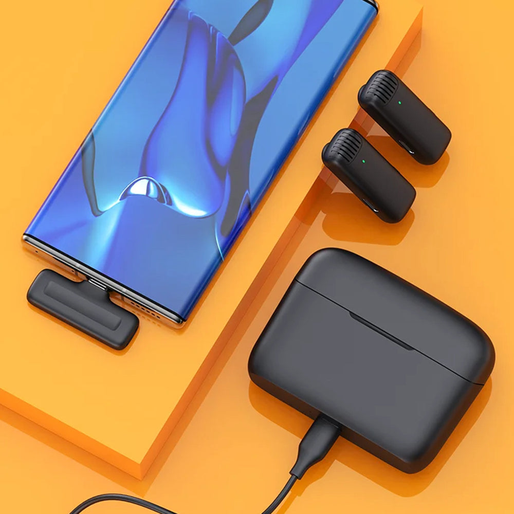 Techsuit LW4 Lavalier, USB-C, 2 darabos készlet, Fekete