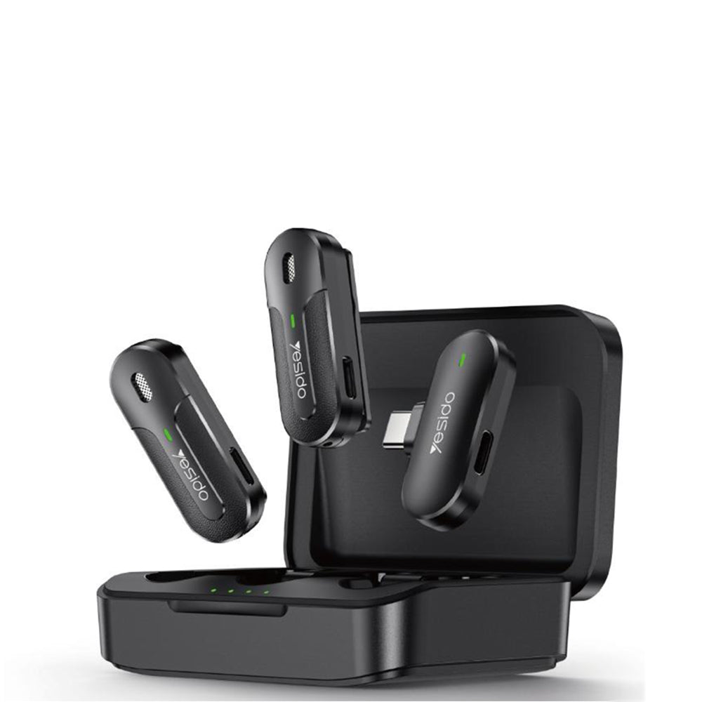 Yesido KR17 lavalier mikrofon, USB-C, 2 darabos készlet, Fekete