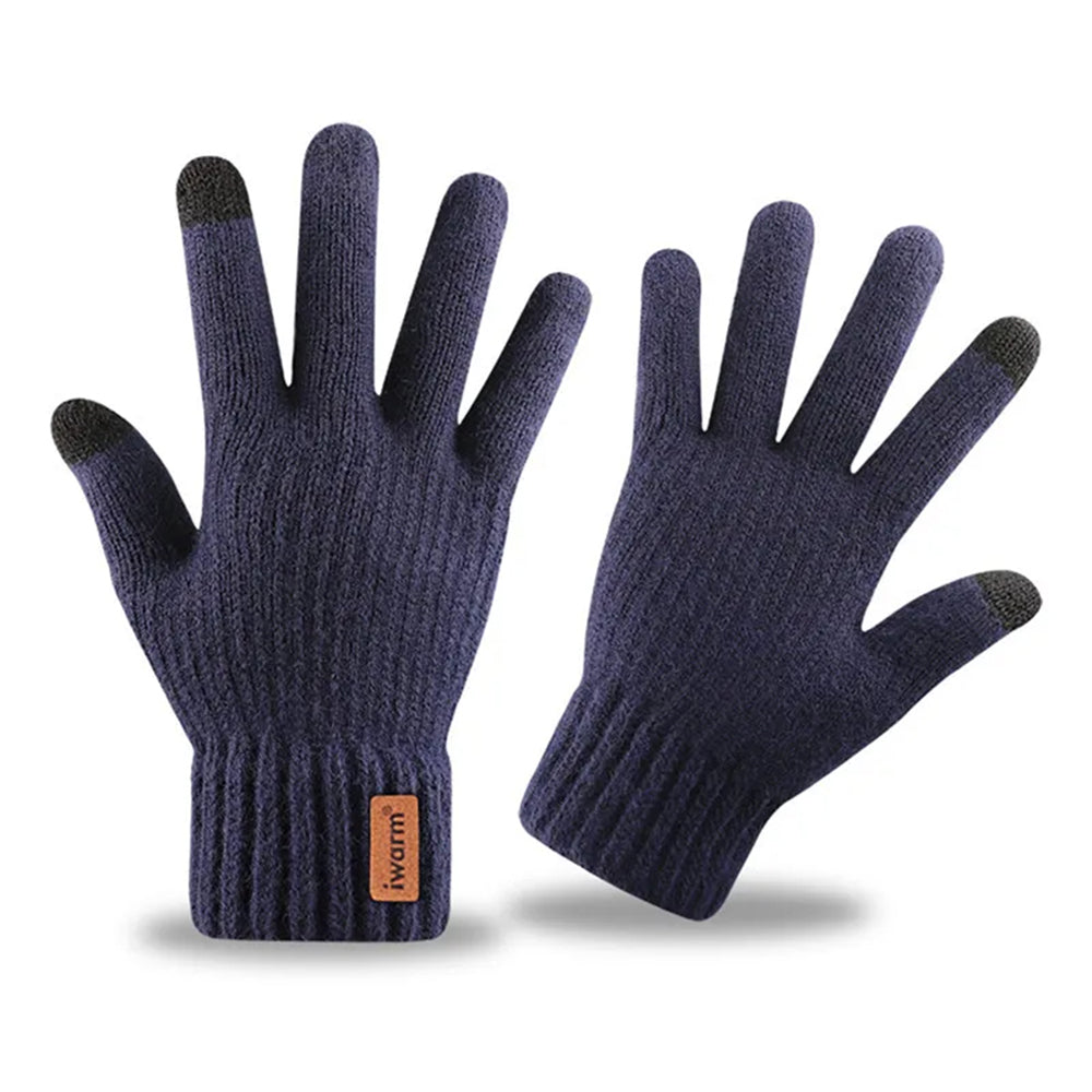 Iwarm ST0016 érintőképernyős téli kesztyű, méret 22 cm, tengerészkék
