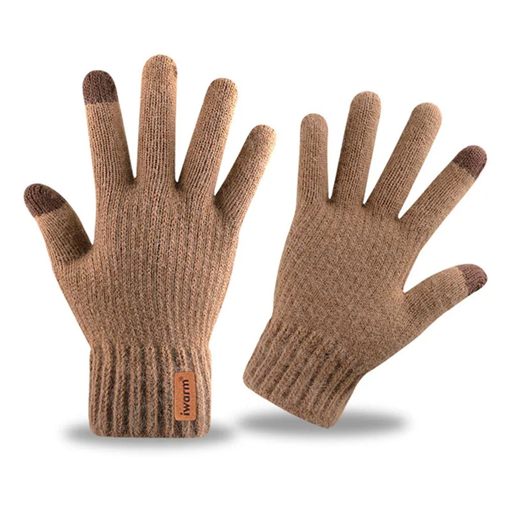 Iwarm ST0016 érintőképernyős téli kesztyű, méret 22 cm, barna