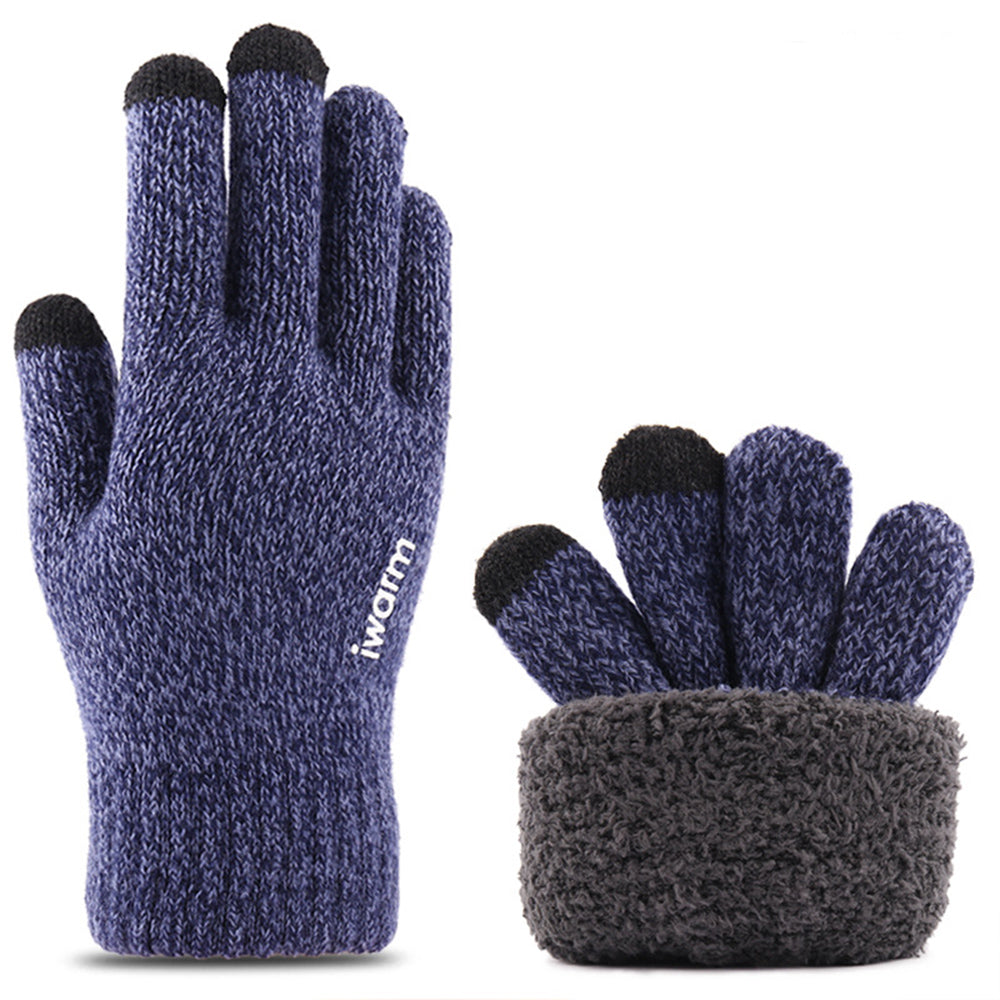 Iwarm ST0018 érintőképernyős téli kesztyű, 23 cm méret, kék