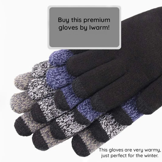 Iwarm ST0018 érintőképernyős téli kesztyű, 23 cm méret, szürke