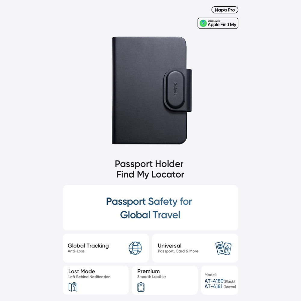 Mcdodo SmartTag Passport Napa Pro AT-4180 iOS sorozathoz, fekete