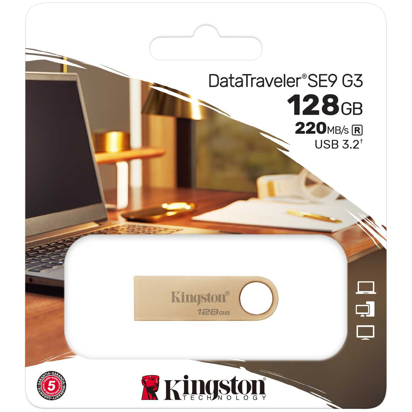 Kingston DT SE9 G3 külső USB-A 3.2 memória, 128Gb DTSE9G3/128GB