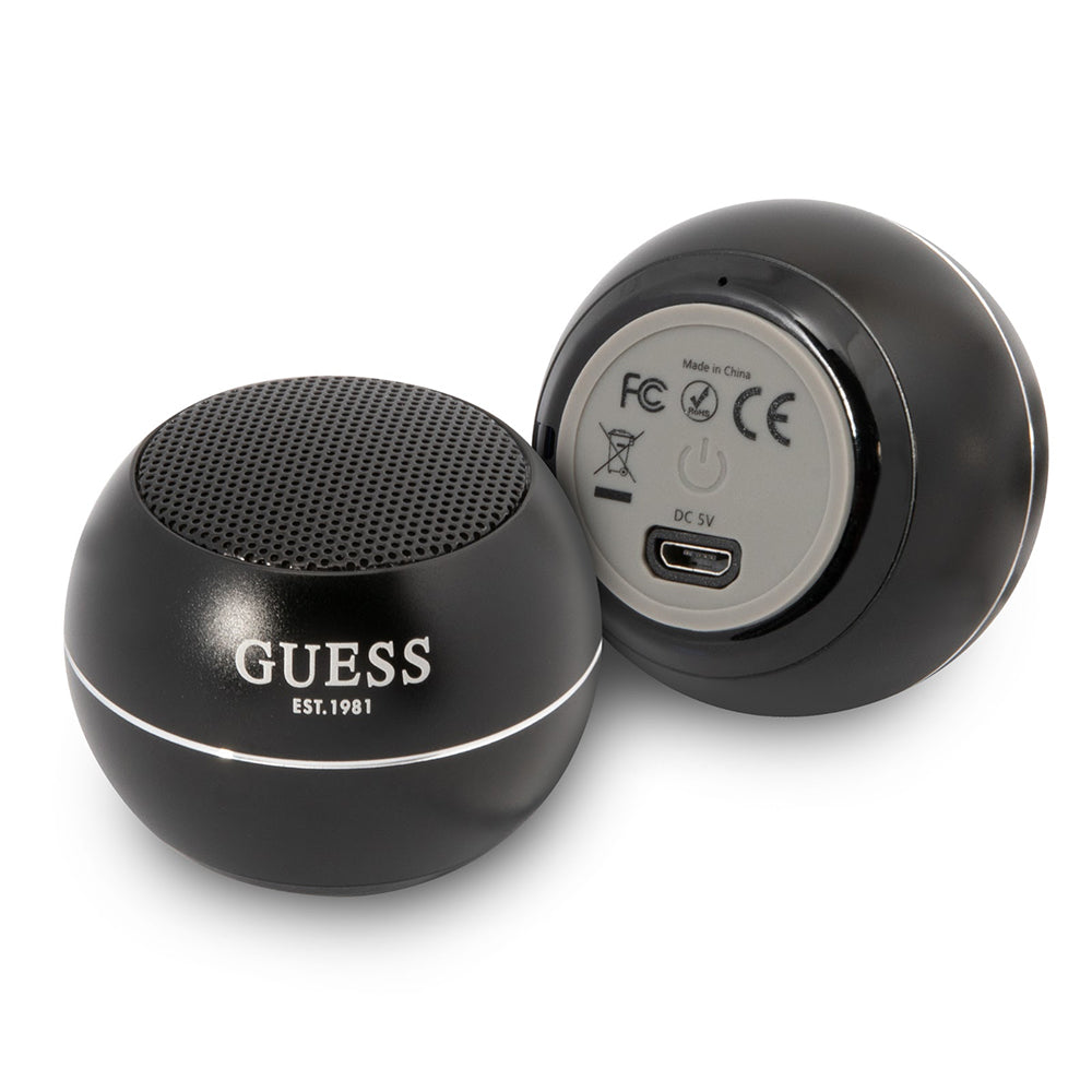 Guess hordozható Bluetooth hangszóró, 3W, fekete