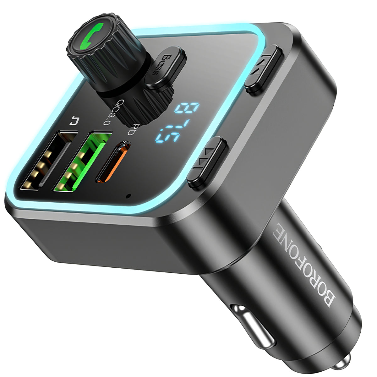Bluetooth FM modulátor BC53 autópálya, 2 x USB-A - 1 x USB-C