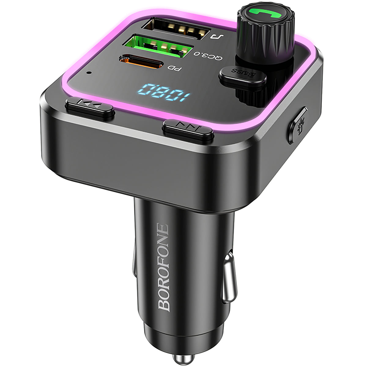 Bluetooth FM modulátor BC53 autópálya, 2 x USB-A - 1 x USB-C