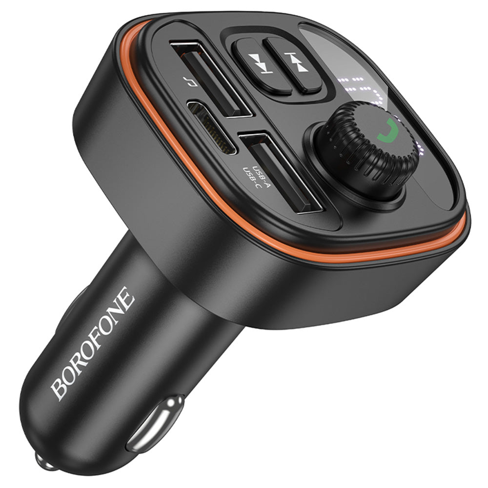 Borofone BC59 Heroic Bluetooth FM modulátor, 2 x USB-A - 1 x USB-C