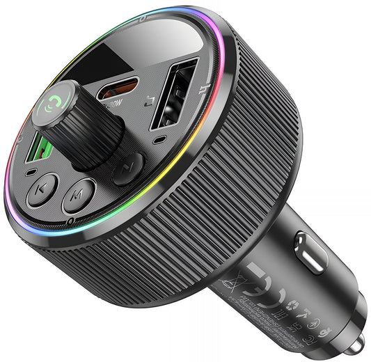 HOCO E82 Bluetooth FM modulátor, 2 x USB-A - 1 x USB-C
