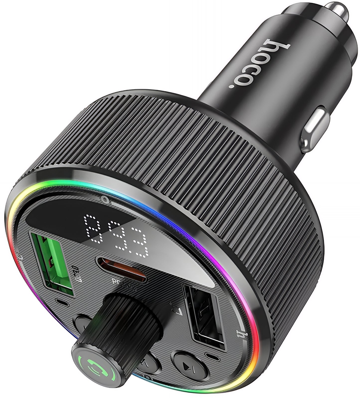 HOCO E82 Bluetooth FM modulátor, 2 x USB-A - 1 x USB-C