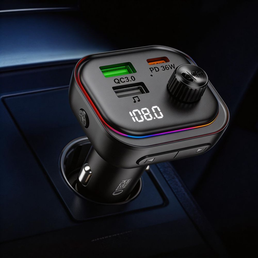 Tech-Protect CC07 FM Bluetooth modulátor, 2 x USB-A - 1 x USB-C
