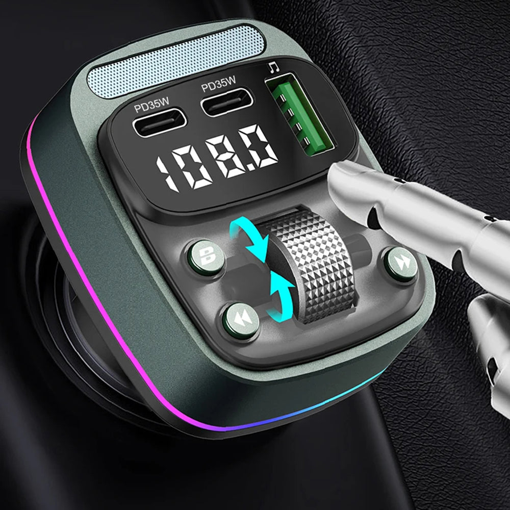FM Bluetooth modulátor Techsuit EchoDrive, 1 x USB-A - 2 x USB-C