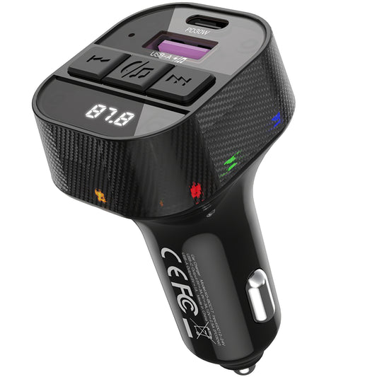 Bluetooth FM modulátor XO Design BCC17-2, 1 x USB-A - 1 x USB-C