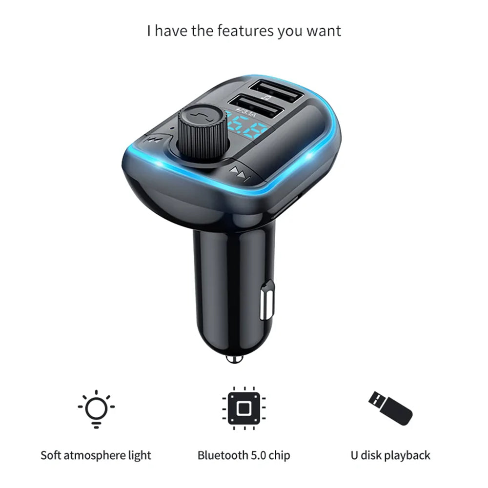 FM Bluetooth modulátor Yesido Y44, 2 x USB-A - 1 x microSD