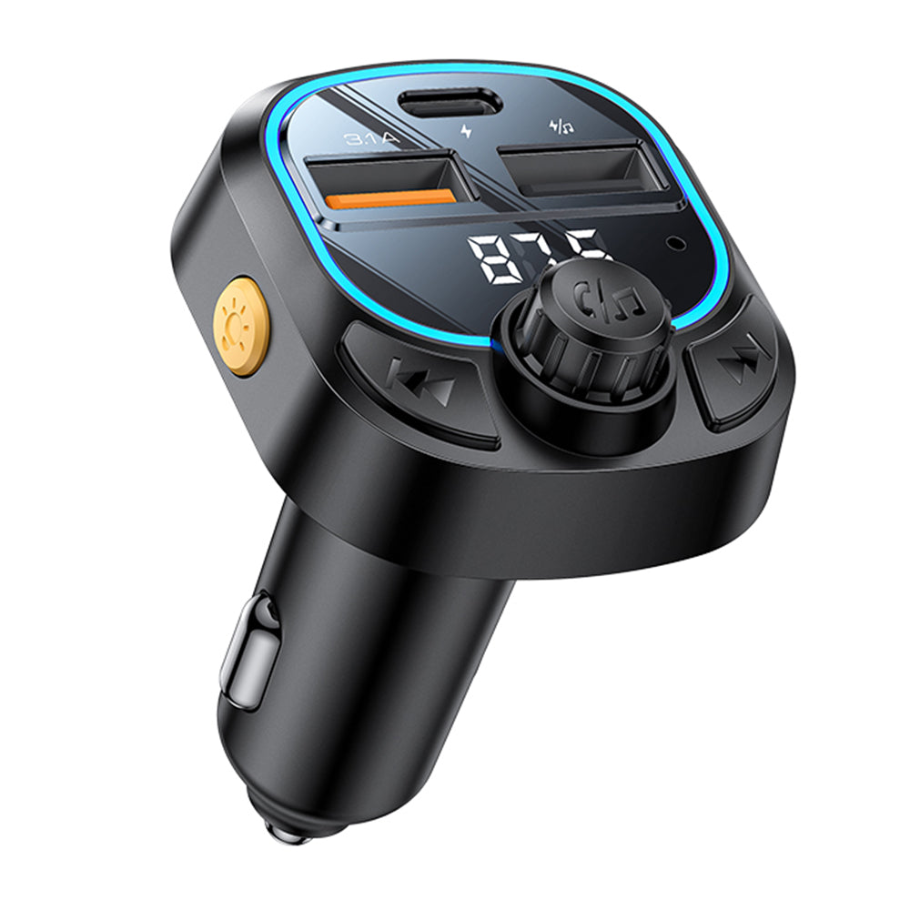 FM Bluetooth modulátor Yesido Y70, 2 x USB-A - 1 x USB-C