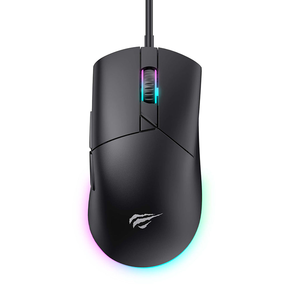 HAVIT MS1038 vezetékes USB-s játékegér, RGB, 1200DPI - 7200DPI, 1.6m, Fekete