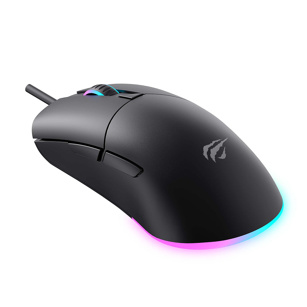 HAVIT MS1038 vezetékes USB-s játékegér, RGB, 1200DPI - 7200DPI, 1.6m, Fekete