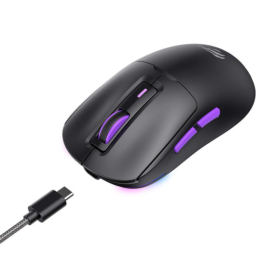 HAVIT MS969WB vezeték nélküli játékegér, RGB, 1000DPI - 16000DPI, BT / Wi-Fi / Vezetékes, Fekete