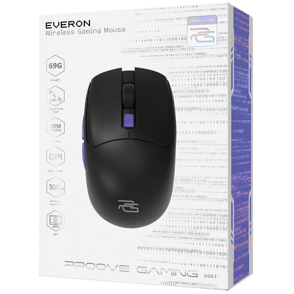 Wireless Proove Everon játékegér, 800DPI - 10000DPI, fekete WMEV00022001