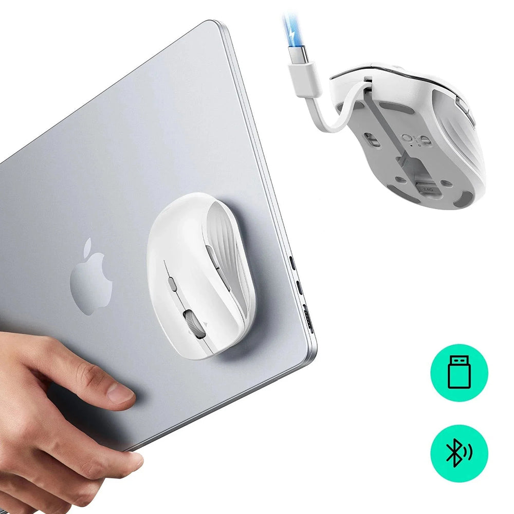 ESR MagMouse vezeték nélküli egér, 800DPI - 4800DPI, BT / Wi-Fi, Fehér
