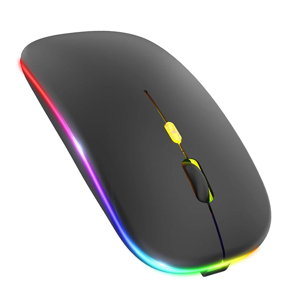 Vezeték nélküli egér Techsuit M1, RGB, 1600DPI, BT / Wi-Fi, Fekete
