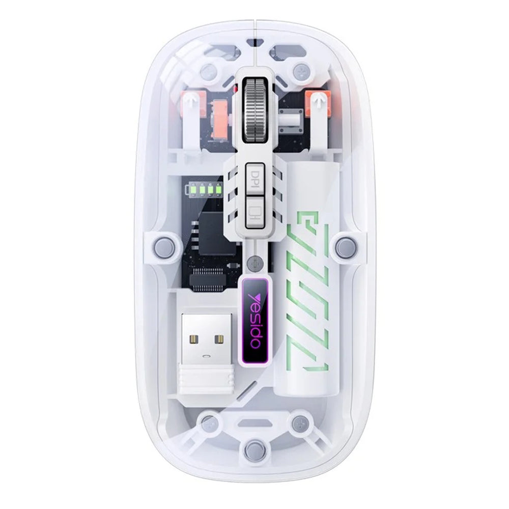 Vezeték nélküli egér Yesido KB29, 800DPI - 1600DPI, BT / Wi-Fi, Fehér