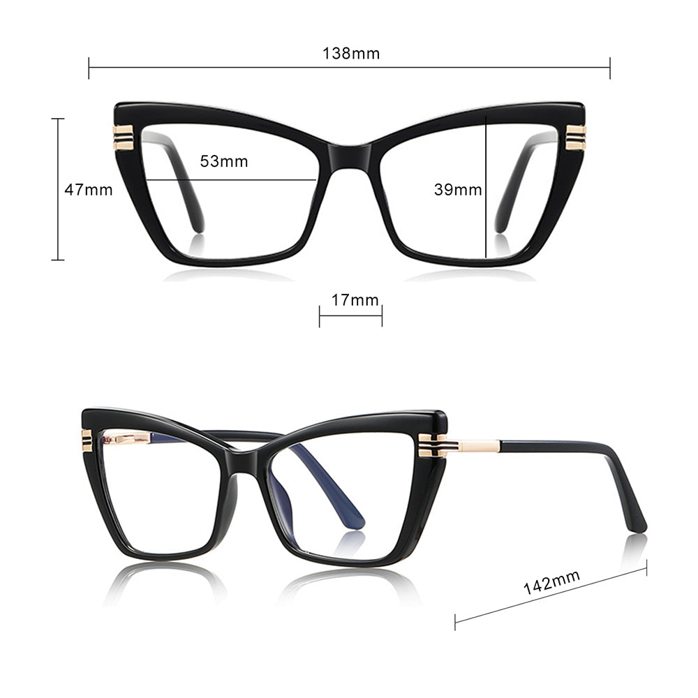 Számítógépes szemüveg női Techsuit 2263, kékfény-szűrős, fekete