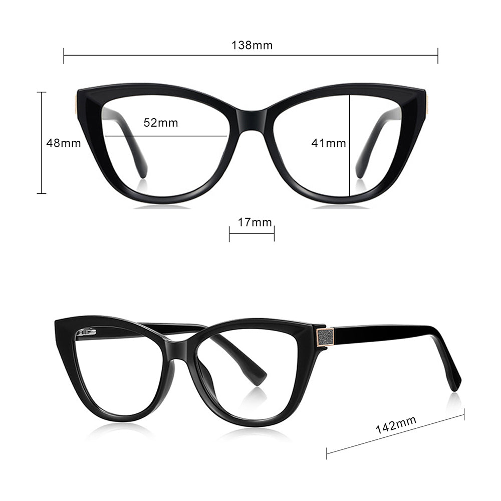Techsuit 2276 női számítógépes szemüveg, kékfény elleni, fekete