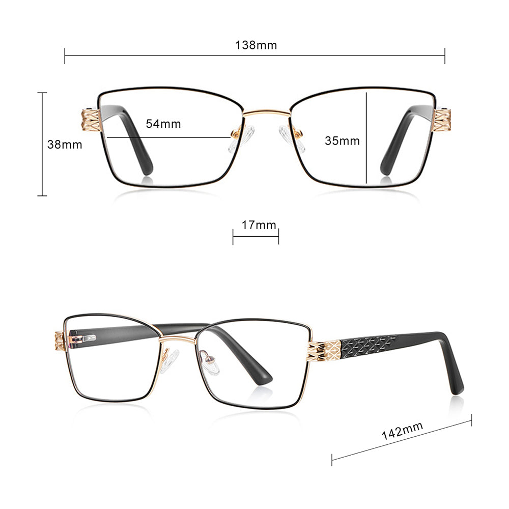 Techsuit 3171 női számítógépes szemüveg, kékfény elleni, fekete