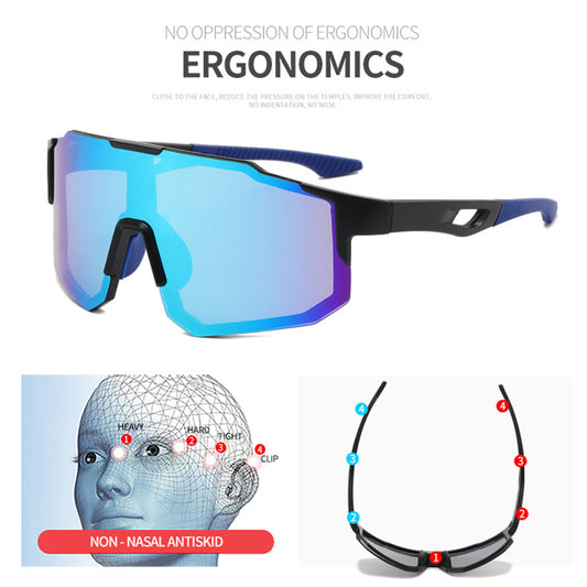 Unisex Techsuit 9337 kerékpáros szemüveg, UV védelem, fekete-ezüst