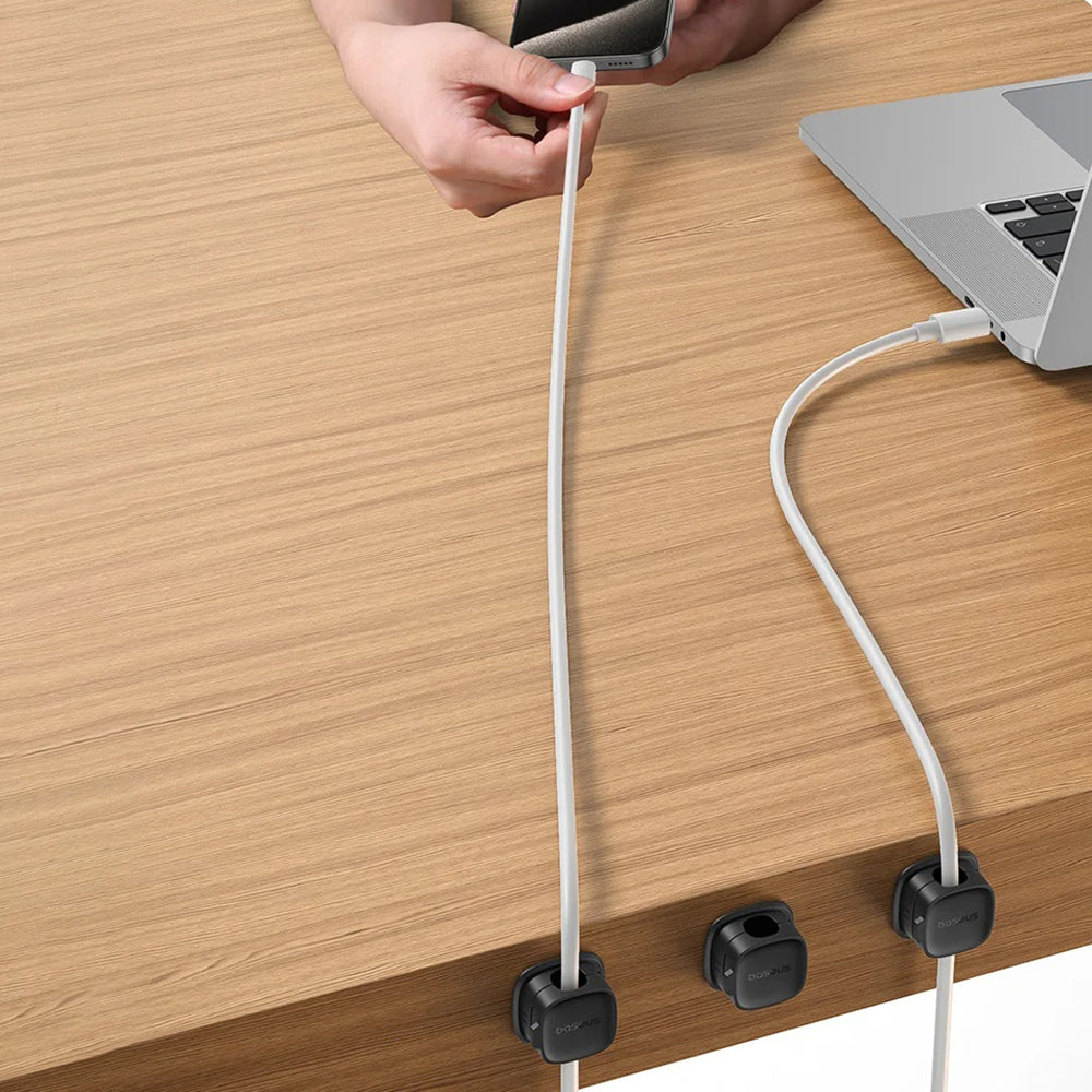 Baseus Lite Magnetic Kábelrendező, 3 darabos készlet, Fekete B01331106111-00