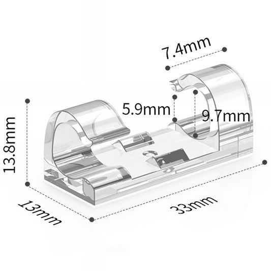CableCreation CT1001 kábelrendező, 50 darabos készlet, átlátszó