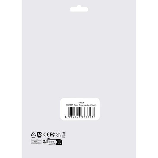 Kábelrendező UGREEN LP124, tépőzáras, 2m, Fekete