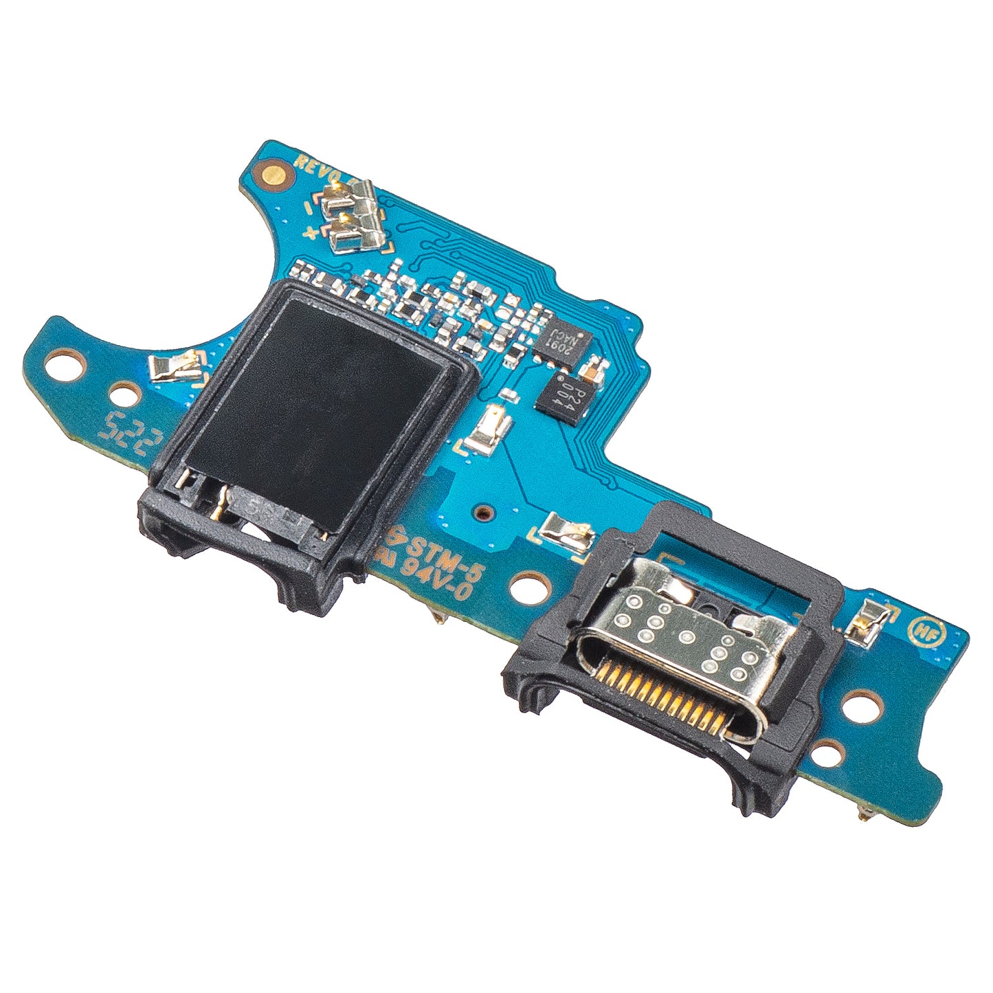Samsung Galaxy A03s A037 töltő-, audio- és mikrofoncsatlakozós alaplap, Európai verzió, Service Pack GH81-21245A