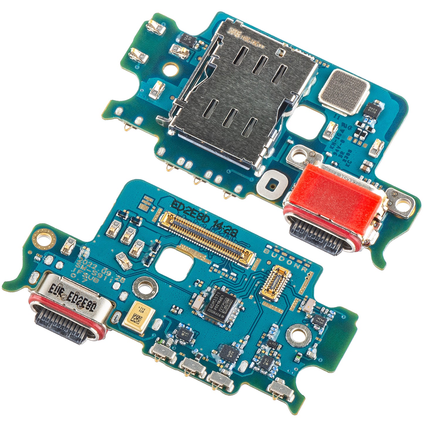 Töltőcsatlakozóval ellátott kártya - Mikrofon - SIM olvasó modul Samsung Galaxy S23 S911, szervizcsomag GH96-15629A