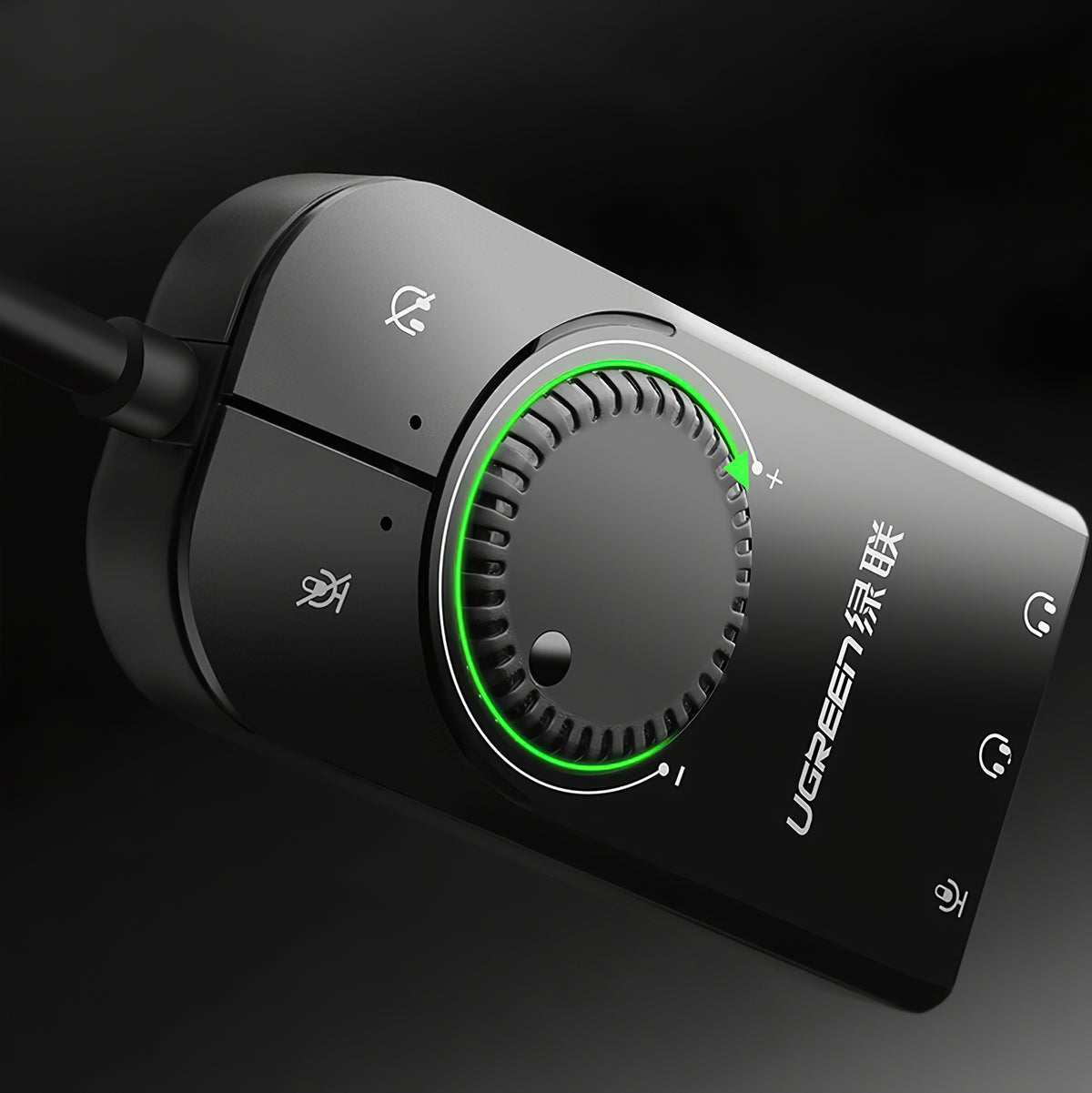 UGREEN CM129 USB hangkártya, 3 x 3,5 mm-es Jack, Fekete