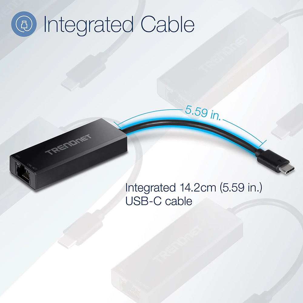 Techsuit AC20 hálózati kártya, RJ45, USB-C, Fekete