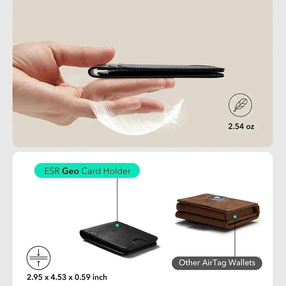 ESR Classic Geo Wallet with Find My Function and RFID Protection, Black, Resealed