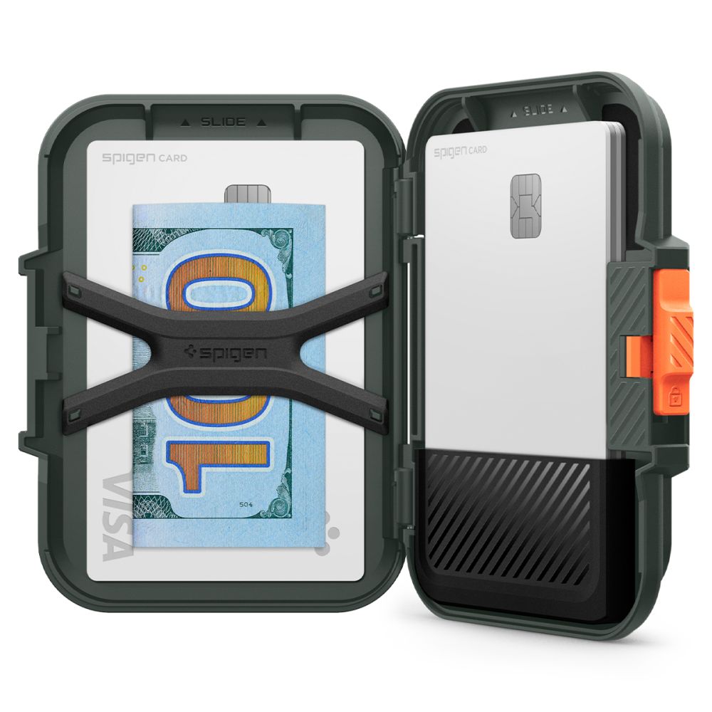 Magsafe pénztárca, Spigen, Lock Fit, Zöld AFA08528