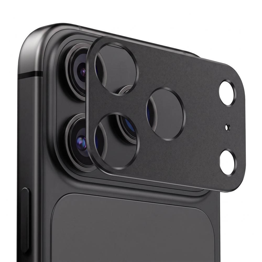 Tech-Protect Camalloy Fit+ hátlapi kamera védőkeret Apple iPhone 18 Pro-hoz, alumínium, fekete