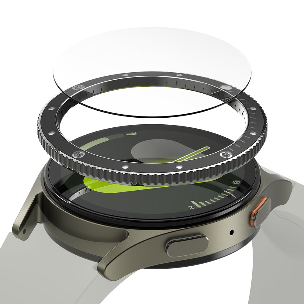 Ringke Premium Styling Védőkeret Samsung Galaxy Watch7 44mm-hez, 2. modell, Fekete