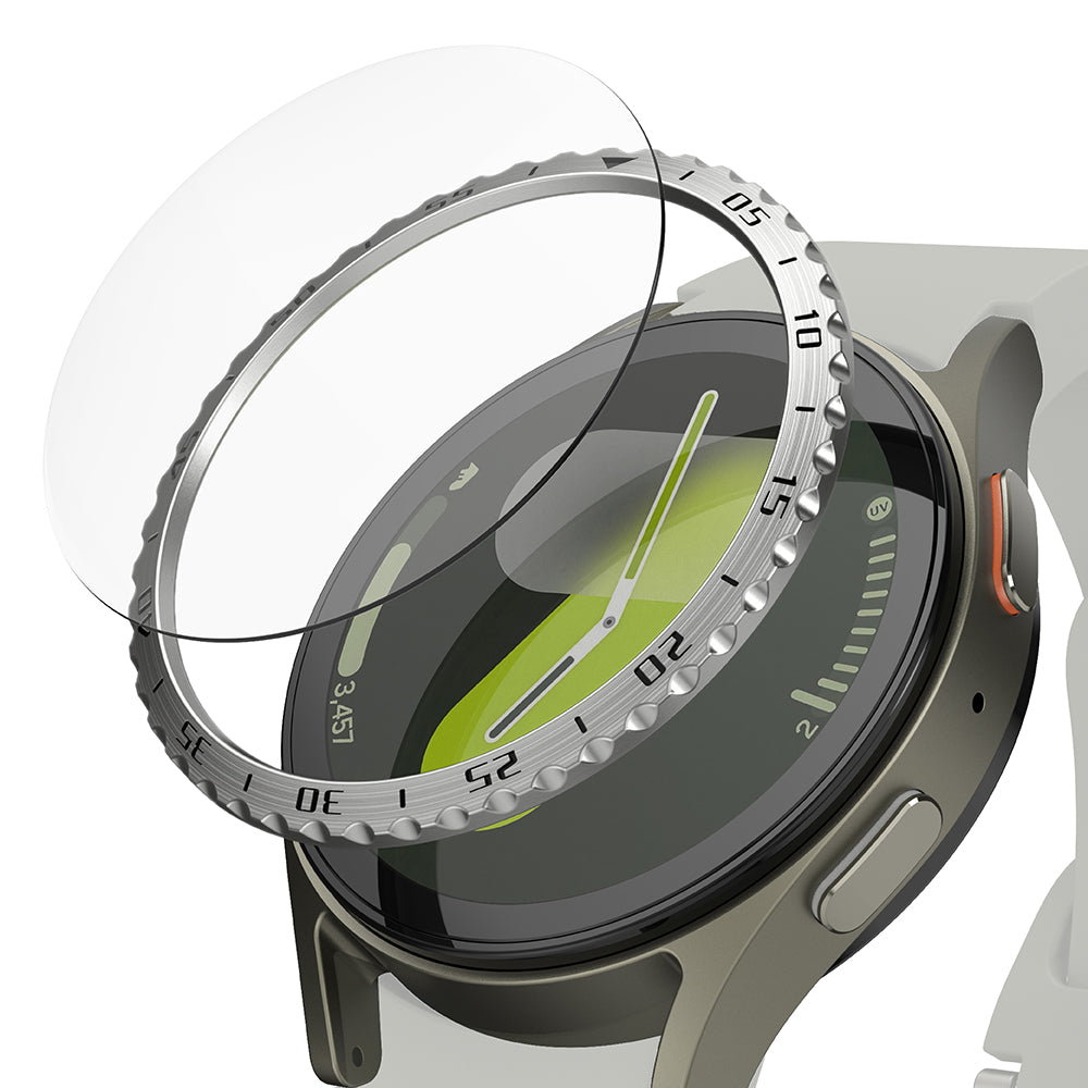 Ringke Styling Védőkeret Samsung Galaxy Watch7 40mm-hez, 5-ös Modell, Ezüst
