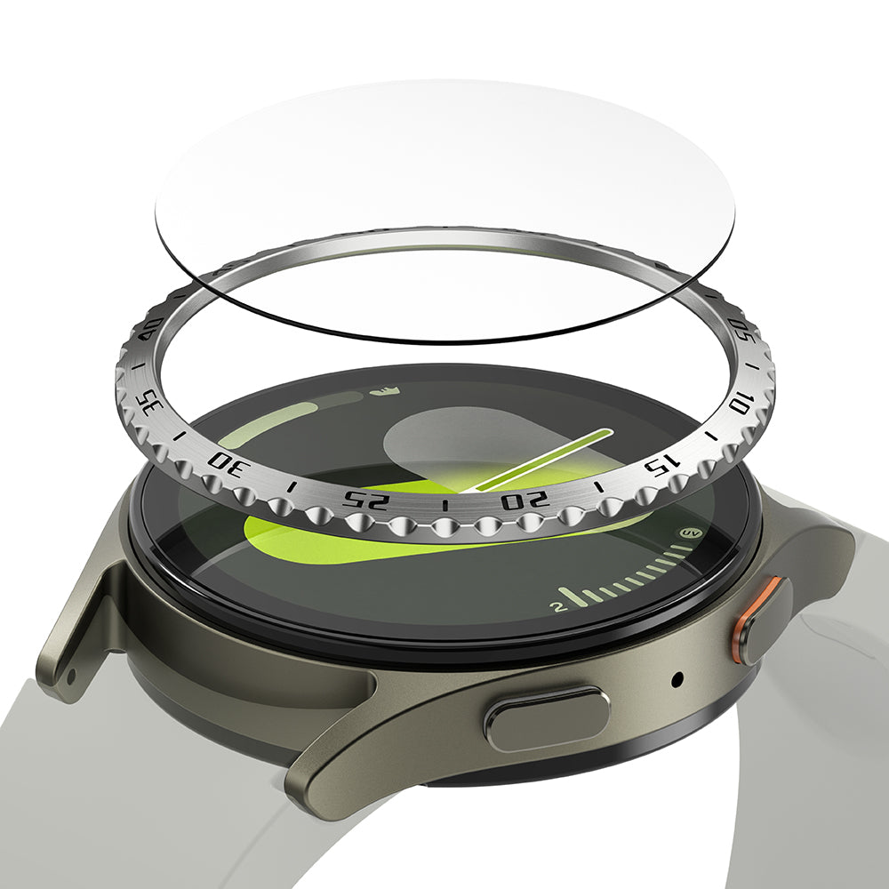 Ringke Styling Védőkeret Samsung Galaxy Watch7 40mm-hez, 5-ös Modell, Ezüst