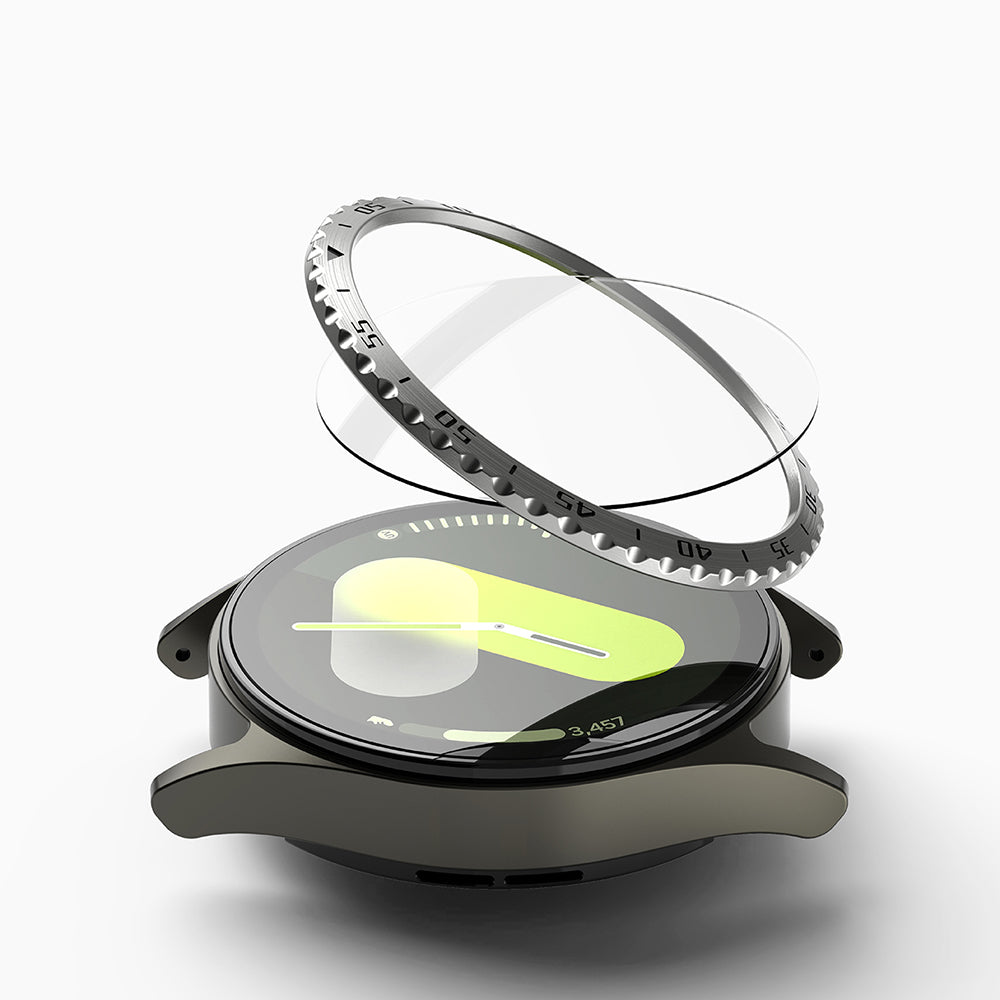 Ringke Styling Védőkeret Samsung Galaxy Watch7 44mm-hez, 5-ös Modell, Ezüst