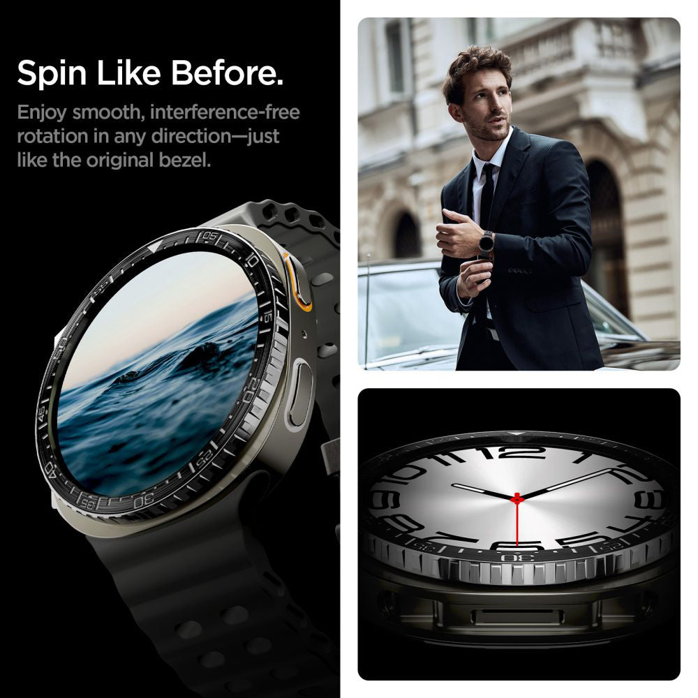 Spigen Tune Diver Védőkeret Samsung Galaxy Watch8 44mm-hez, Fekete ACS10008