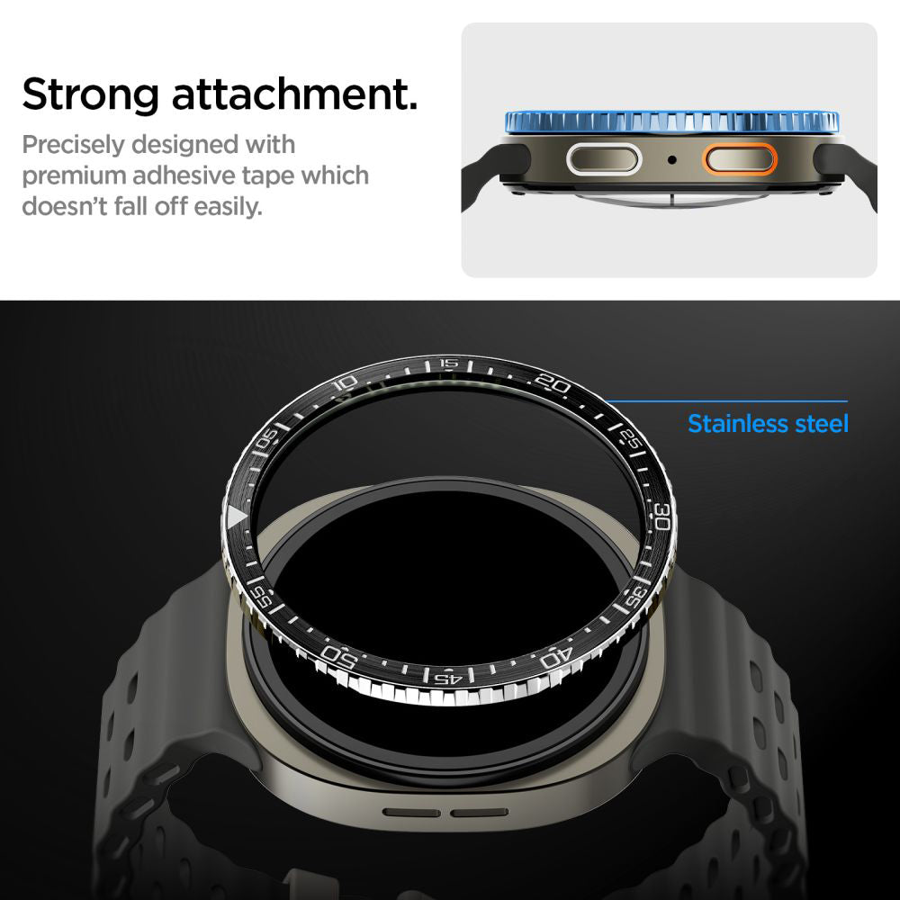 Spigen Tune Diver Védőkeret Samsung Galaxy Watch8 44mm-hez, Fekete ACS10008