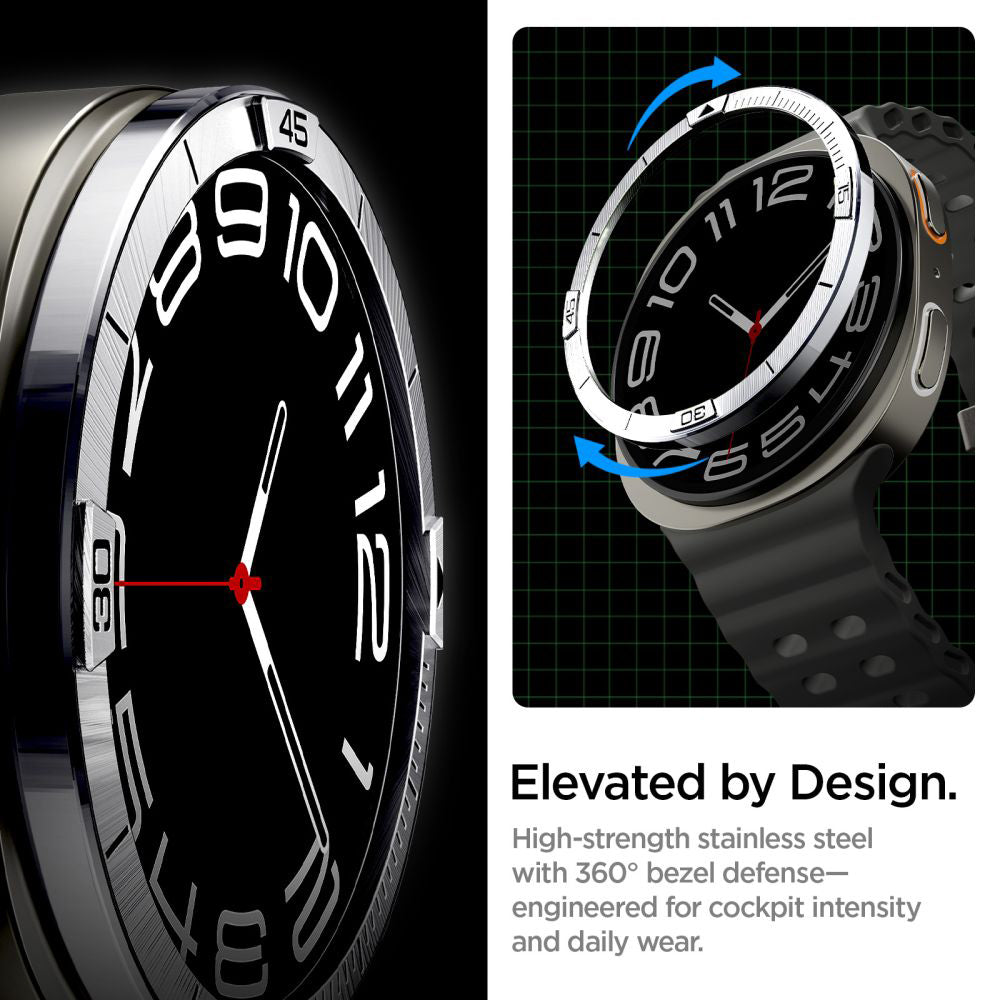 Spigen Tune Pilot védőkeret Samsung Galaxy Watch8 44mm-hez, ezüst ACS10009