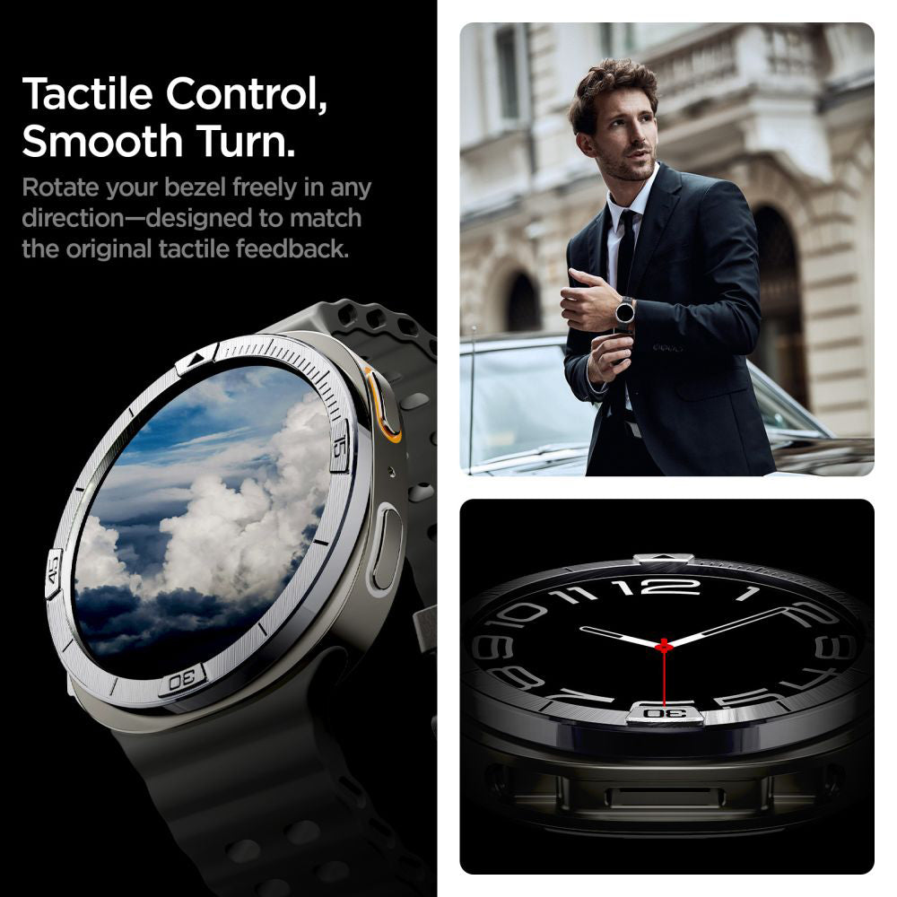 Spigen Tune Pilot védőkeret Samsung Galaxy Watch8 44mm-hez, ezüst ACS10009