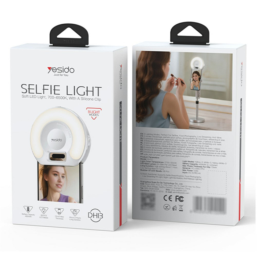 Selfie Light Yesido DH13, Univerzális, Fehér